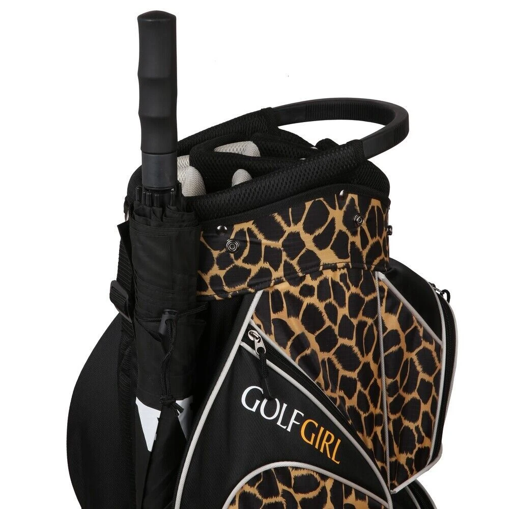 Golf Girl Ladies 14 Way Cart Bag - Leopard Skin 6 Golf Girl Ladies 14 Way Cart Bag - Leopard Skin - Image 4