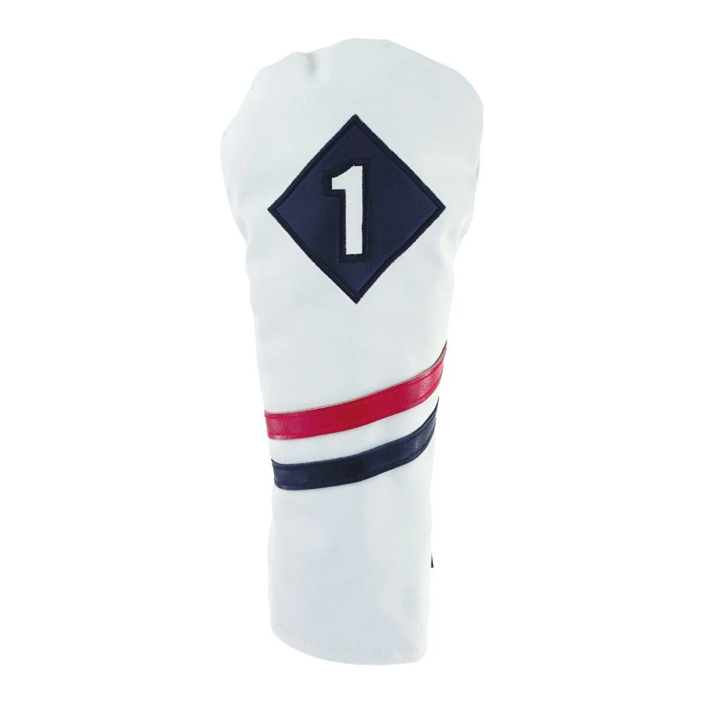 Ram Golf Premium Vintage Style PU Leather Headcovers, Retro White, Driver 3 Ram Golf Premium Vintage Style PU Leather Headcovers, Retro White, Driver