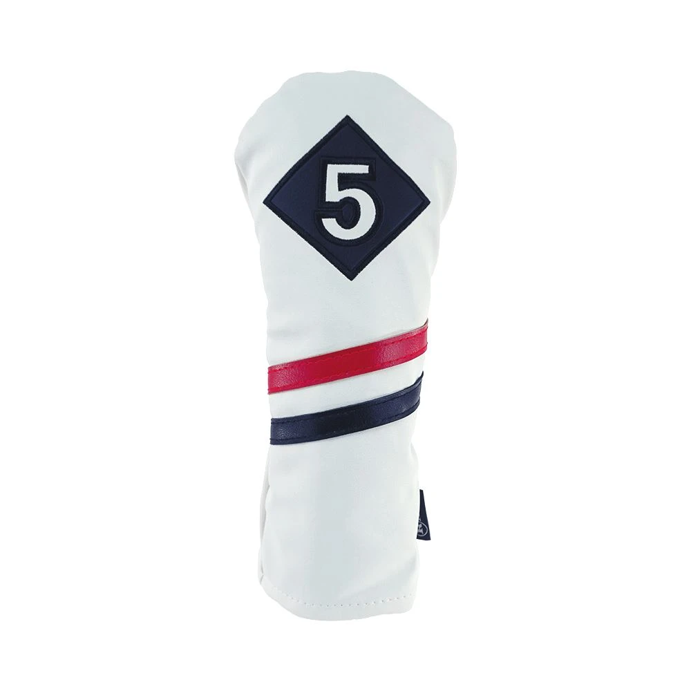 Ram Golf Premium Vintage Style PU Leather Headcovers, Retro White, 5 Wood 3 Ram Golf Premium Vintage Style PU Leather Headcovers, Retro White, 5 Wood